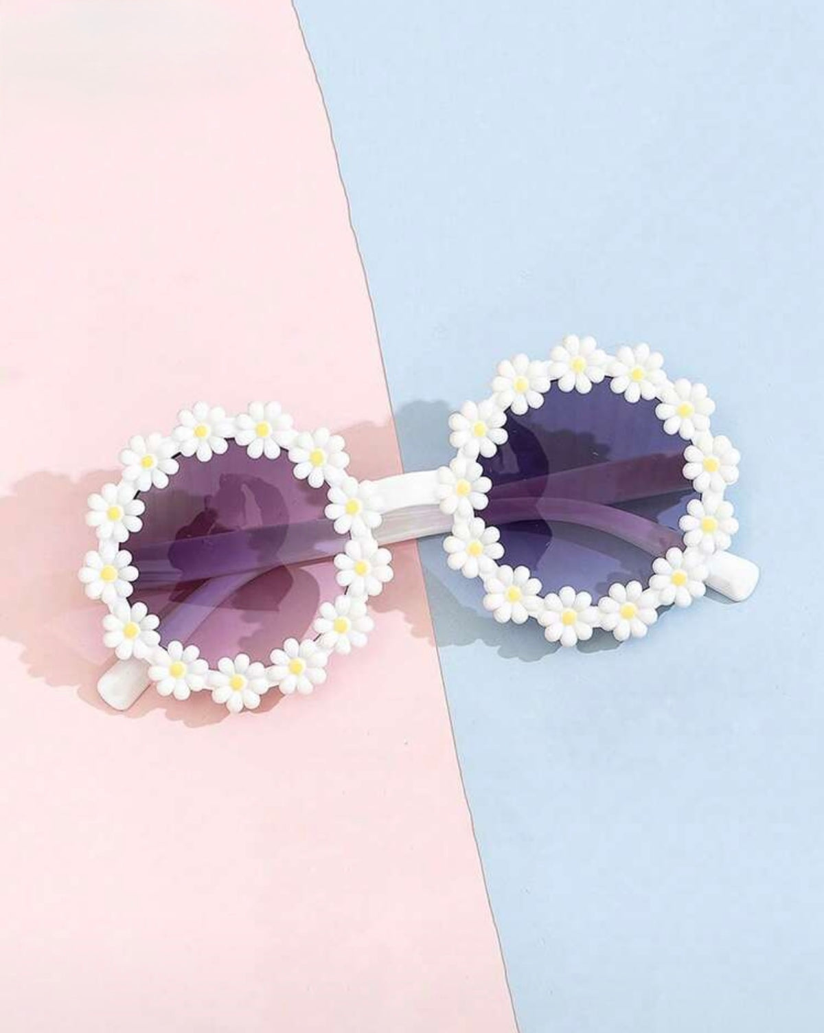 Kids Daisy Flower Sunglasses – Girls UV-Protective Eyewear Pink & White