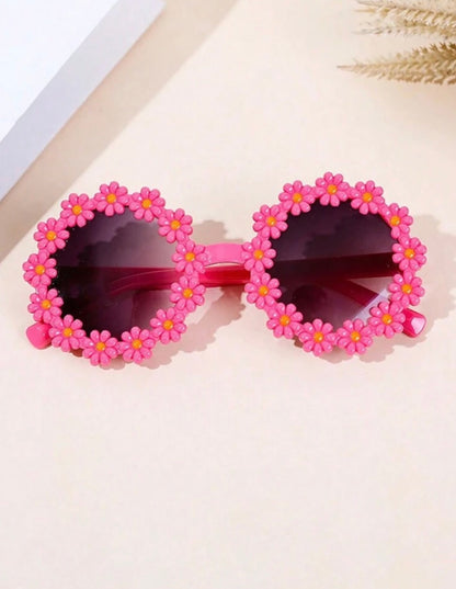 Kids Daisy Flower Sunglasses – Girls UV-Protective Eyewear Pink & White