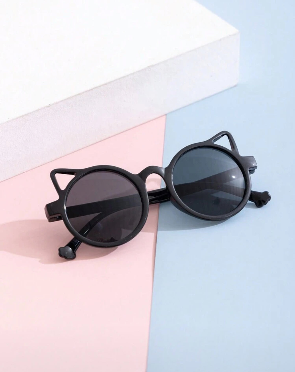Kids Cat-Ear Sunglasses – Girls Fun UV-Protective Eyewear White & Black