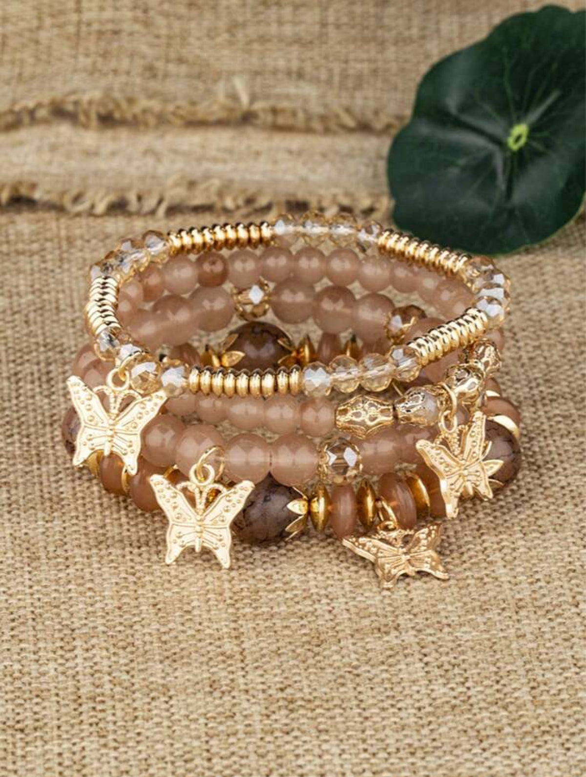 Girls Charm Bracelet – Kids Fashion Jewelry in Brown & Pink